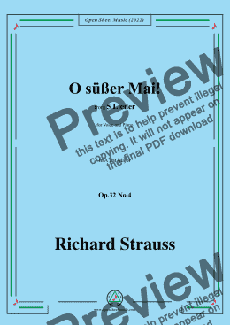 page one of Richard Strauss-O süßer Mai!,in A flat Major,Op.32 No.4