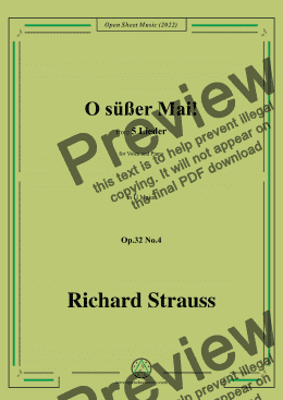 page one of Richard Strauss-O süßer Mai!,in G Major,Op.32 No.4