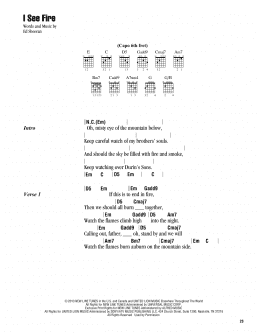 page one of I See Fire (from The Hobbit) (Guitar Chords/Lyrics)