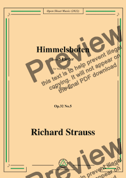 page one of Richard Strauss-Himmelsboten,in F sharp Major