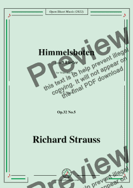 page one of Richard Strauss-Himmelsboten,in G Major,Op.32 No.5