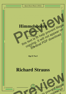 page one of Richard Strauss-Himmelsboten,in A Major,Op.32 No.5