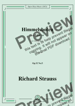 page one of Richard Strauss-Himmelsboten,in D flat Major,Op.32 No.5