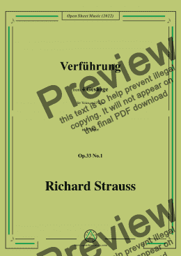 page one of Richard Strauss-Verführung,in F Major,Op.33 No.1