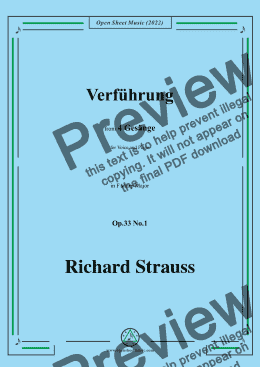 page one of Richard Strauss-Verführung,in F sharp Major,Op.33 No.1