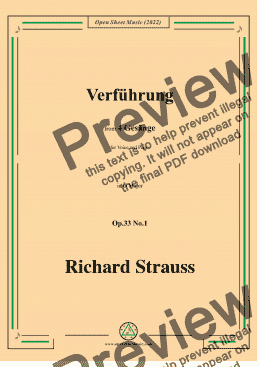 page one of Richard Strauss-Verführung,in G Major,Op.33 No.1