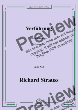 page one of Richard Strauss-Verführung,in A flat Major,Op.33 No.1