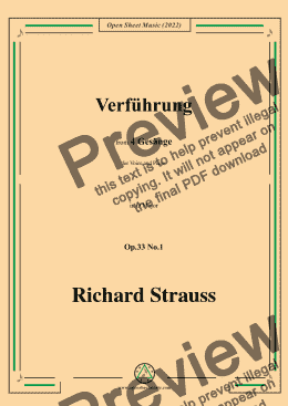 page one of Richard Strauss-Verführung,in D Major,Op.33 No.1