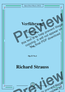 page one of Richard Strauss-Verführung,in C Major,Op.33 No.1