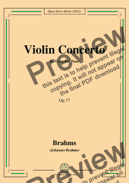 page one of Brahms-Violin Concerto in D Major,Op.77