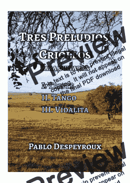 page one of Tres preludios criollos 