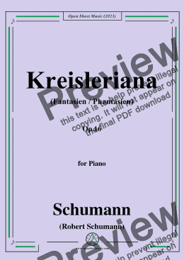 page one of Schumann-Kreisleriana,Op.16,in d minor,for Piano