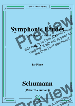 page one of Schumann-Symphonic Etudes,Op.13,for Piano