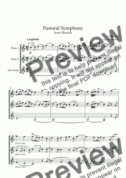 page one of Pastoral Symphony - Flute Trio