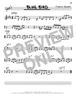 page one of Blue Bird (Real Book – Melody & Chords)