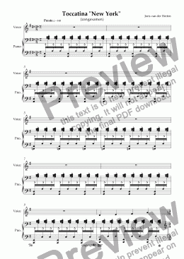 page one of Toccatina (juvenilia, voice + piano)