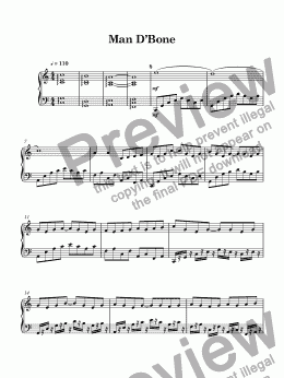 page one of Man D'Bone for piano