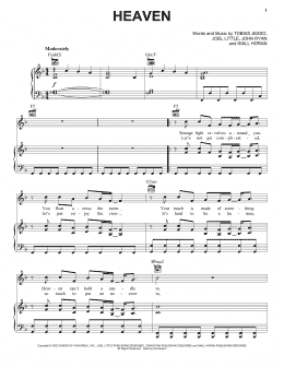 page one of Heaven (Piano, Vocal & Guitar Chords (Right-Hand Melody))