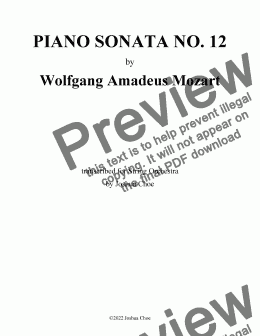 page one of Piano Sonata No. 12 in F Major