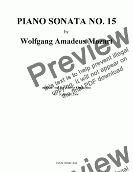 page one of Piano Sonata No. 15 in F Major