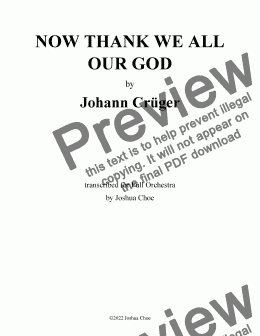 page one of Now Thank We All Our God