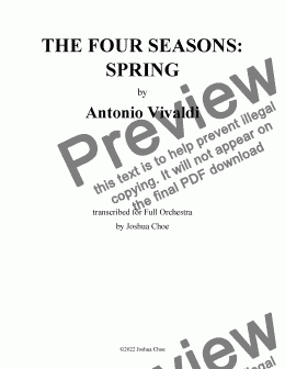 page one of The Four Seasons: Spring