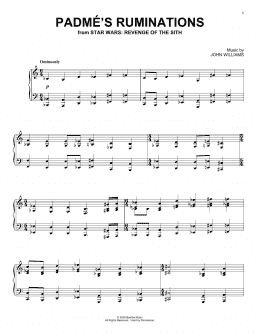 page one of Padme's Ruminations (from Star Wars: Revenge Of The Sith) (Piano Solo)