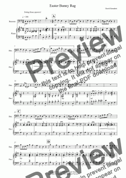 page one of Easter Bunny Rag for Bassoon and Piano