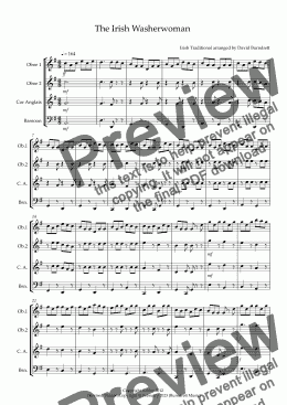 page one of The Irish Washerwoman for Double Reed Quartet