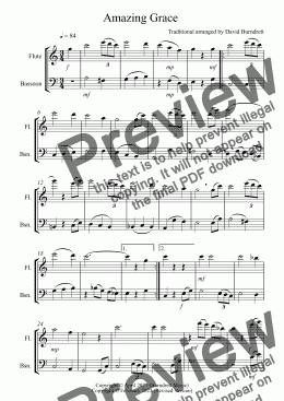 page one of Amazing Grace for Flute and Bassoon Duet