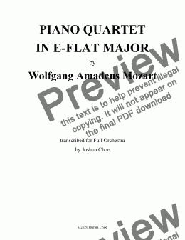 page one of Piano Quartet No. 2 in E-Flat Major