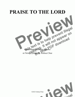 page one of Praise to the Lord