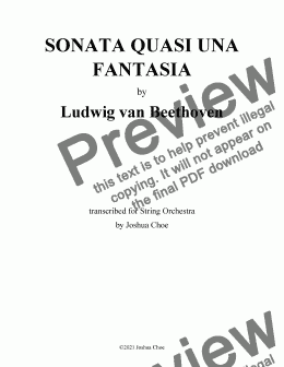 page one of Sonata quasi una fantasia