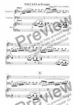 page one of Toccata in D Major