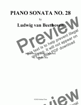 page one of Piano Sonata No. 28 in A Major