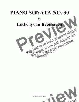 page one of Piano Sonata No. 30 in E Major