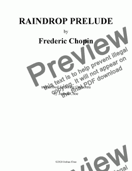 page one of Raindrop Prelude