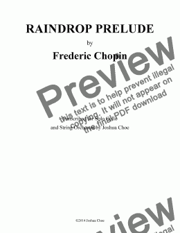 page one of Raindrop Prelude