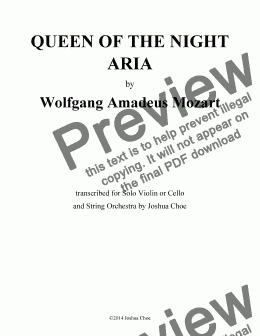 page one of Queen of the Night Aria