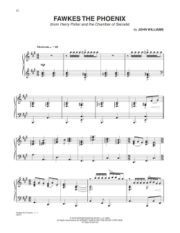 page one of Fawkes The Phoenix (from Harry Potter) (Piano Solo)