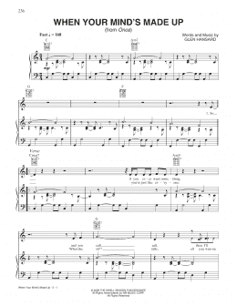 page one of When Your Mind's Made Up (from Once) (Piano, Vocal & Guitar Chords (Right-Hand Melody))