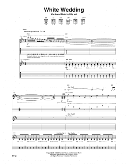 page one of White Wedding (Guitar Tab)