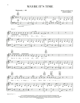 page one of Maybe It's Time (from A Star Is Born) (Piano, Vocal & Guitar Chords (Right-Hand Melody))