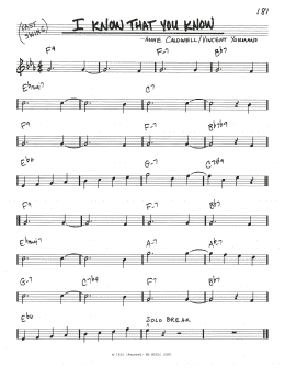 page one of I Know That You Know (Real Book – Melody & Chords)