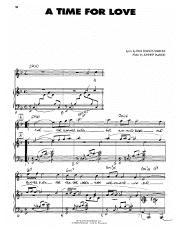 page one of A Time For Love (Piano, Vocal & Guitar Chords (Right-Hand Melody))