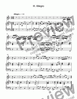 page one of Molter, Johann Melchior - Concerto in D, 3rd Movt. Allegro  MWV IV, 13, for piccolo trumpet A & piano