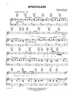 page one of Speechless (Piano, Vocal & Guitar Chords (Right-Hand Melody))