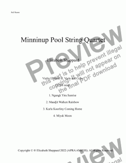 page one of Minninup Pool String Quartet 