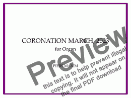 page one of Coronation March , 2023