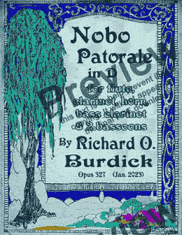 page one of Nobo Pastoral Sextet for flute, clarinet, horn, bass clarinet and two bassoons, Op. 327